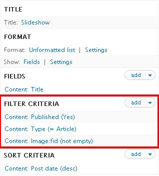 Add proper filters (Drupal, Views)